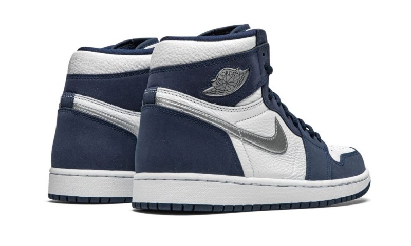 Nike Air Jordan 1 Retro High CO.JP 'Midnight Navy' Schoenen Heren Wit Metal Zilver Nederland | 438792-WJR