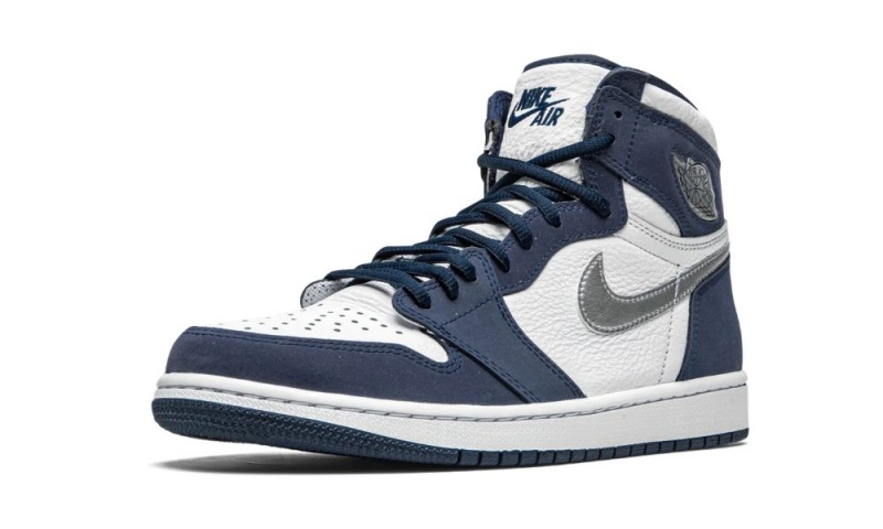 Nike Air Jordan 1 Retro High CO.JP 'Midnight Navy' Schoenen Heren Wit Metal Zilver Nederland | 438792-WJR