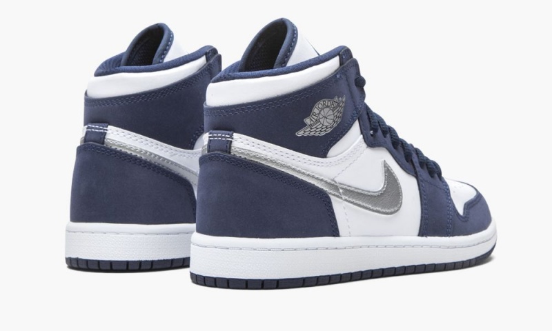 Nike Air Jordan 1 Retro High Co.Jp PS 'Midnight Navy' Schoenen Kinderen Wit Metal Zilver Nederland | 210458-QXB