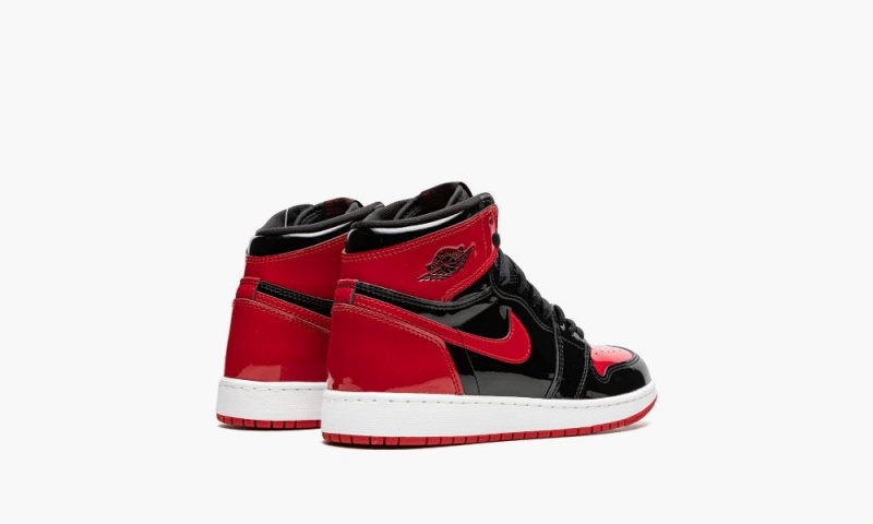 Nike Air Jordan 1 Retro High GS 'Lak Bred' Schoenen Kinderen Zwart Rood Wit Nederland | 396587-ZCM