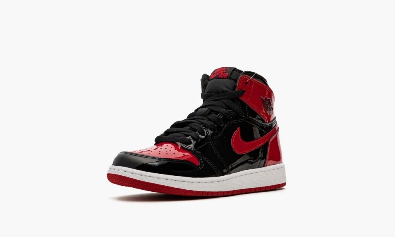 Nike Air Jordan 1 Retro High GS 'Lak Bred' Schoenen Kinderen Zwart Rood Wit Nederland | 396587-ZCM