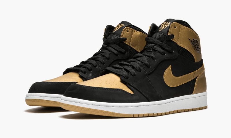 Nike Air Jordan 1 Retro High 'Melo' Schoenen Heren Zwart Metal Goud Wit Nederland | 378405-ATF