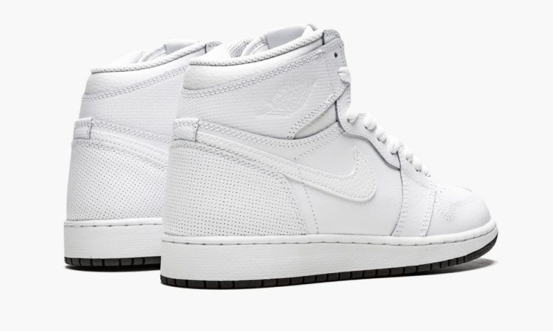 Nike Air Jordan 1 Retro High OG BG 'Perforated' Schoenen Kinderen Wit Zwart Nederland | 259413-GPZ