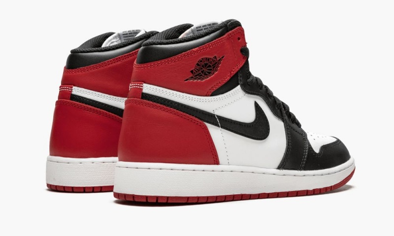 Nike Air Jordan 1 Retro High OG BG Schoenen Kinderen Wit Zwart Rood Nederland | 615072-ESQ