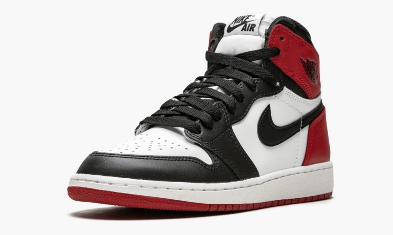 Nike Air Jordan 1 Retro High OG BG Schoenen Kinderen Wit Zwart Rood Nederland | 615072-ESQ