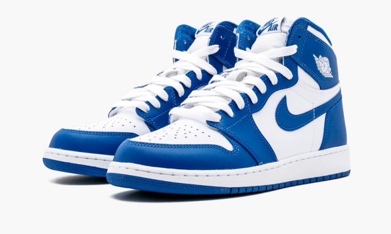 Nike Air Jordan 1 Retro High OG BG 'Storm Blue' Schoenen Kinderen Wit Blauw Nederland | 064531-QWX
