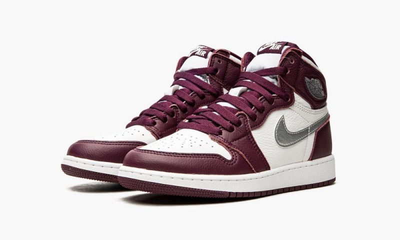 Nike Air Jordan 1 Retro High OG GS 'Bordeaux' Schoenen Kinderen Bordeaux Wit Metal Zilver Nederland | 871593-ODH