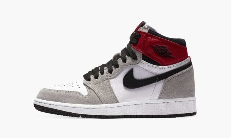 Nike Air Jordan 1 Retro High OG GS 'Light Smoke Grey' Schoenen Kinderen Wit Zwart Lichtgrijs Nederland | 452086-NWA