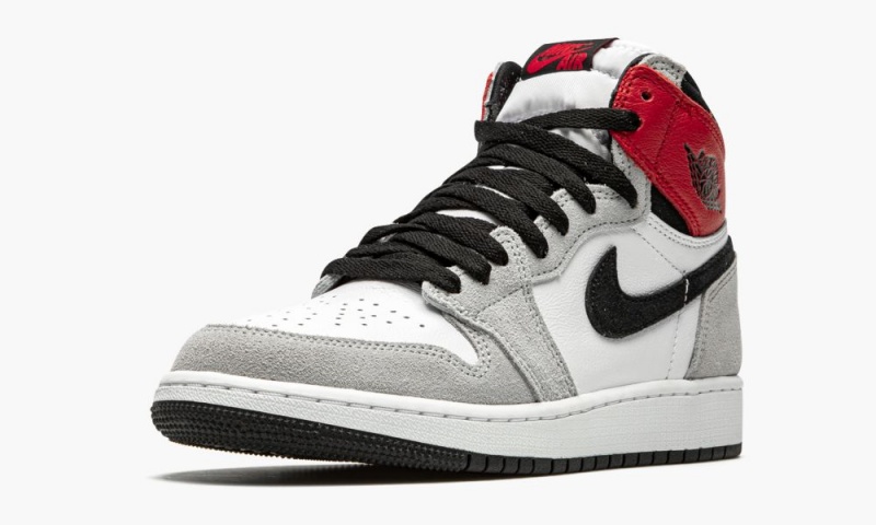 Nike Air Jordan 1 Retro High OG GS 'Light Smoke Grey' Schoenen Kinderen Wit Zwart Lichtgrijs Nederland | 452086-NWA