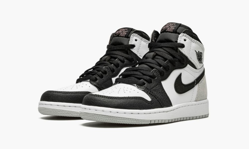 Nike Air Jordan 1 Retro High OG GS 'Stage Haze' Schoenen Kinderen Wit Zwart Grijs Nederland | 985713-AOE