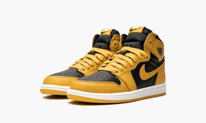 Nike Air Jordan 1 Retro High OG PS 'Pollen' Schoenen Kinderen Zwart Wit Geel Nederland | 240568-LVT