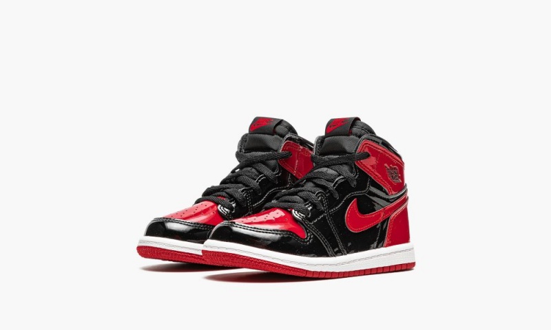 Nike Air Jordan 1 Retro High OG TD 'Bred Lak' Schoenen Kinderen Zwart Rood Wit Nederland | 581497-PIV