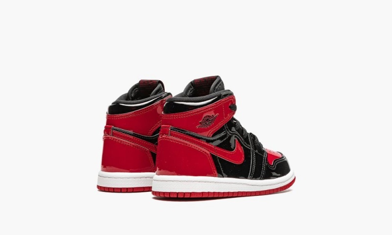 Nike Air Jordan 1 Retro High OG TD 'Bred Lak' Schoenen Kinderen Zwart Rood Wit Nederland | 581497-PIV