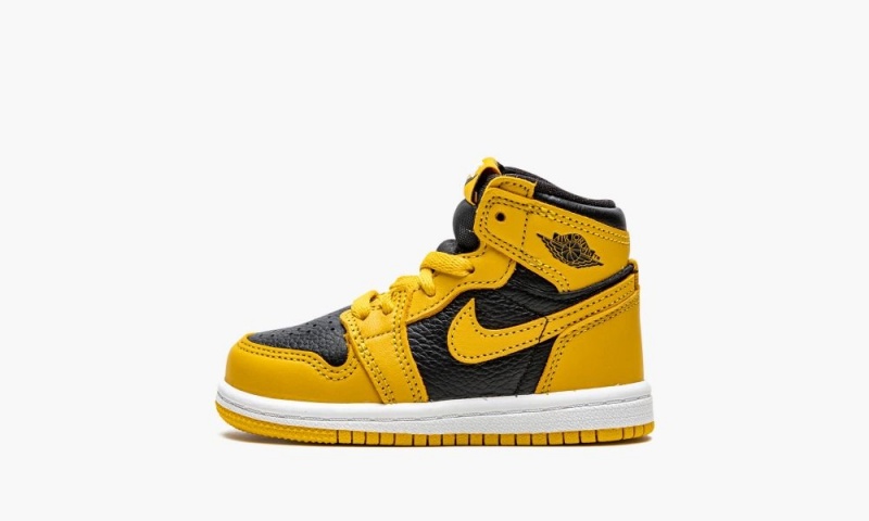 Nike Air Jordan 1 Retro High OG TD \'Pollen\' Schoenen Kinderen Zwart Wit Geel Nederland | 329465-NCD