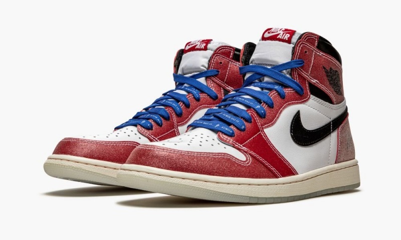 Nike Air Jordan 1 Retro High OG 'Trophy Room - With Blue Laces' Schoenen Heren Wit Rood Zwart Nederland | 813204-ZNS