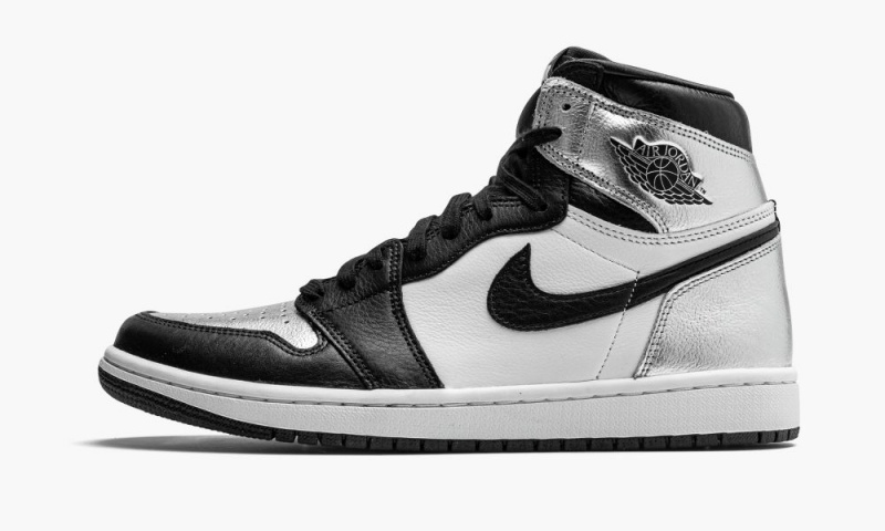 Nike Air Jordan 1 Retro High OG WM \'Silver Neus\' Schoenen Dames Zwart Metal Zilver Wit Nederland | 754106-UCQ