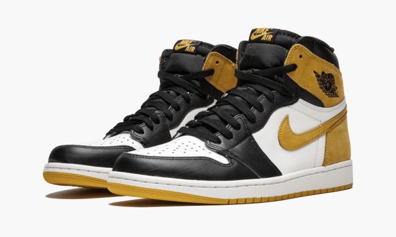 Nike Air Jordan 1 Retro High OG 'Yellow Ochre' Schoenen Heren Wit Geel Zwart Nederland | 160382-OXQ