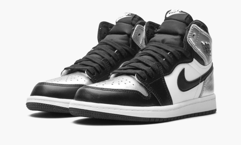 Nike Air Jordan 1 Retro High PS 'Silver Neus' Schoenen Kinderen Zwart Metal Zilver Wit Nederland | 965734-AVQ