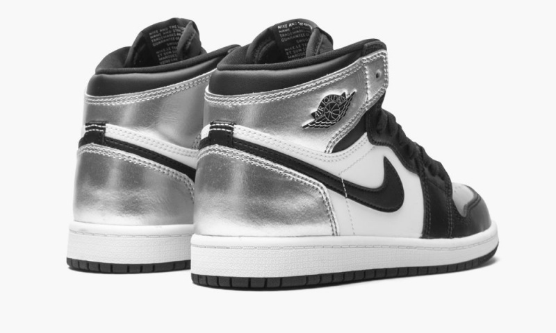 Nike Air Jordan 1 Retro High PS 'Silver Neus' Schoenen Kinderen Zwart Metal Zilver Wit Nederland | 965734-AVQ