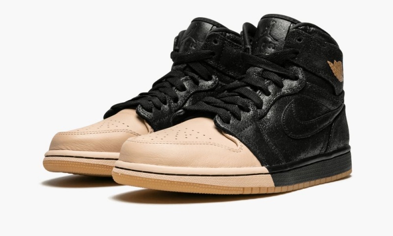Nike Air Jordan 1 Retro High P Schoenen Dames Zwart Metal Goud Nederland | 589637-CWV