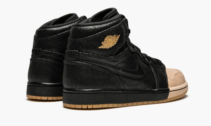 Nike Air Jordan 1 Retro High P Schoenen Dames Zwart Metal Goud Nederland | 589637-CWV