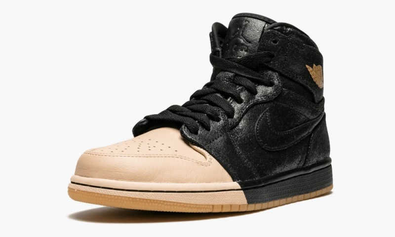 Nike Air Jordan 1 Retro High P Schoenen Dames Zwart Metal Goud Nederland | 589637-CWV