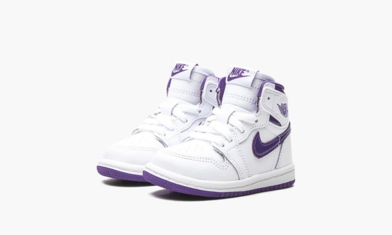 Nike Air Jordan 1 Retro High TD 'Court Purple' Schoenen Kinderen Wit Paars Nederland | 068524-ZWE