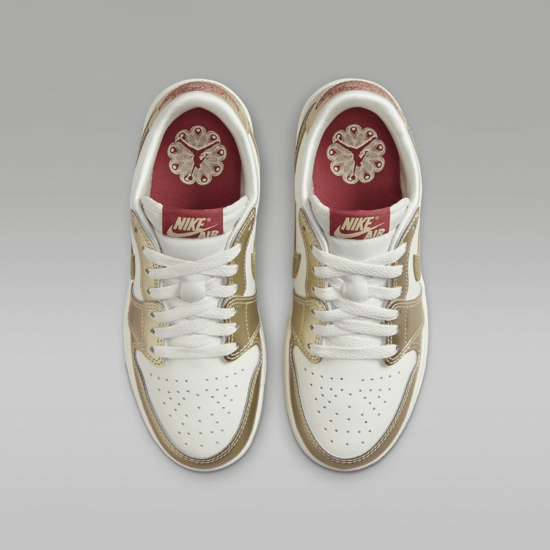 Nike Air Jordan 1 Retro Low OG Chinese New Year Schoenen Kinderen Metal Goud Groen Nederland | 635087-TNR