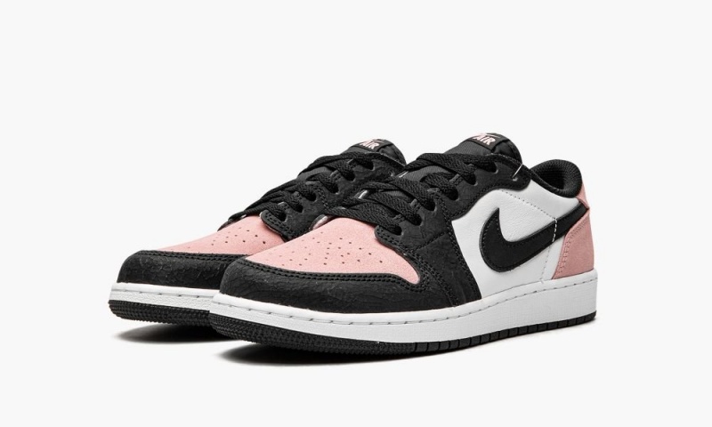 Nike Air Jordan 1 Retro Low OG GS 'Bleached Coral' Schoenen Kinderen Zwart Koraal Wit Nederland | 169247-BVI