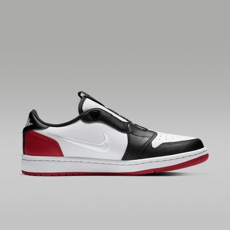 Nike Air Jordan 1 Retro Low Slip Schoenen Dames Zwart Wit Rood Nederland | 435672-BTS