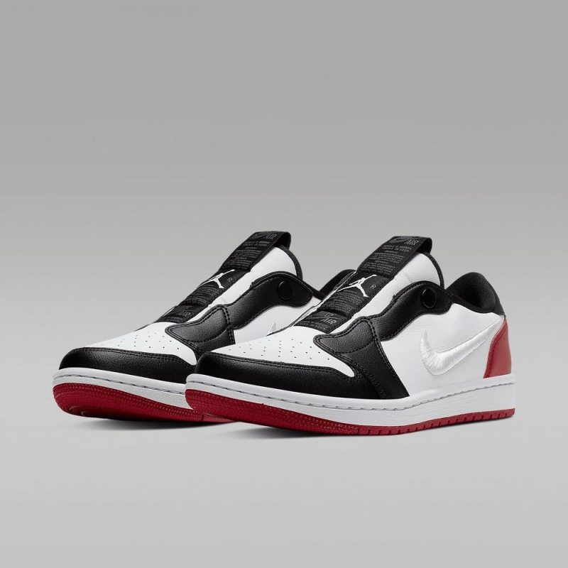 Nike Air Jordan 1 Retro Low Slip Schoenen Dames Zwart Wit Rood Nederland | 435672-BTS