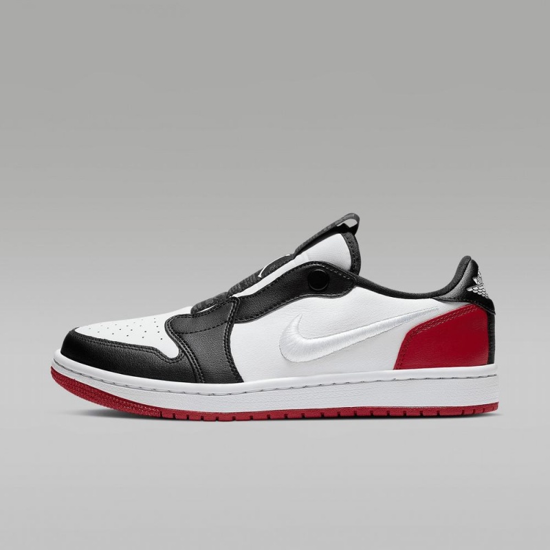 Nike Air Jordan 1 Retro Low Slip Schoenen Dames Zwart Wit Rood Nederland | 435672-BTS