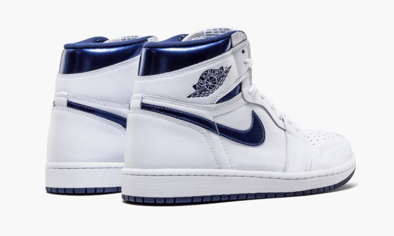 Nike Air Jordan 1 Retro 'Metallic Navy' Schoenen Heren Wit Donkerblauw Nederland | 493627-LFK