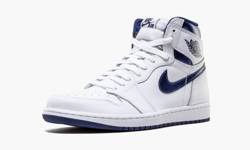 Nike Air Jordan 1 Retro 'Metallic Navy' Schoenen Heren Wit Donkerblauw Nederland | 493627-LFK