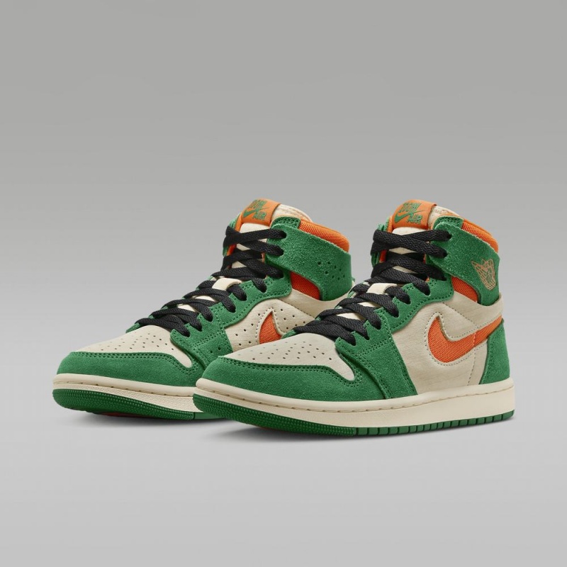 Nike Air Jordan 1 Zoom CMFT 2 Schoenen Dames Groen Oranje Nederland | 645982-JVM
