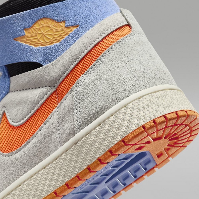 Nike Air Jordan 1 Zoom CMFT 2 Schoenen Dames Lichtgrijs Blauw Nederland | 639215-GHM