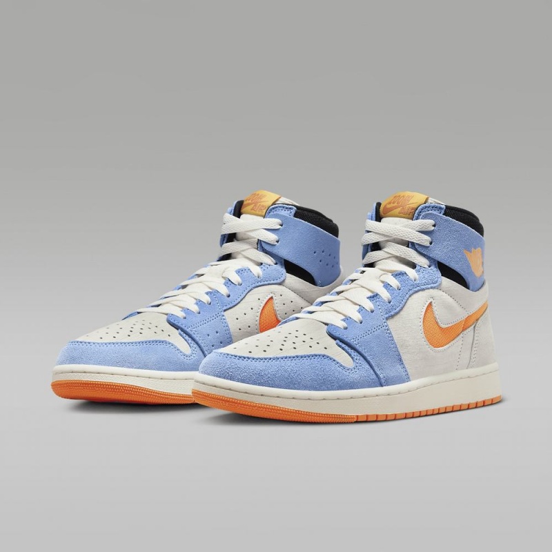 Nike Air Jordan 1 Zoom CMFT 2 Schoenen Dames Lichtgrijs Blauw Nederland | 639215-GHM