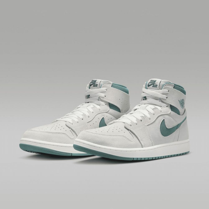 Nike Air Jordan 1 Zoom CMFT 2 Schoenen Dames Wit Lichtgroen Nederland | 239574-KFL
