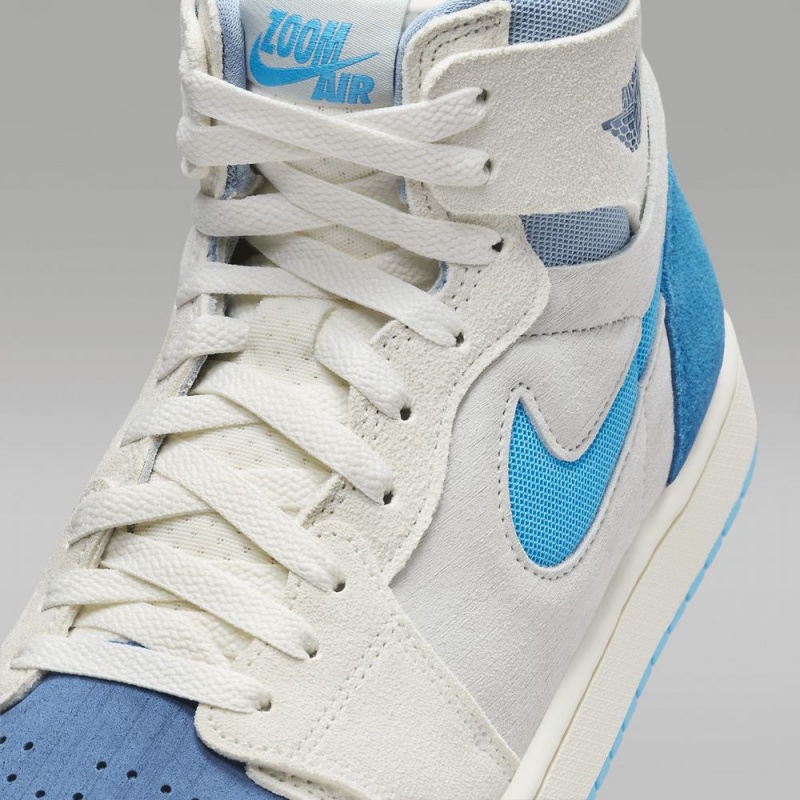 Nike Air Jordan 1 Zoom CMFT 2 Schoenen Dames Wit Lichtblauw Nederland | 572834-IES