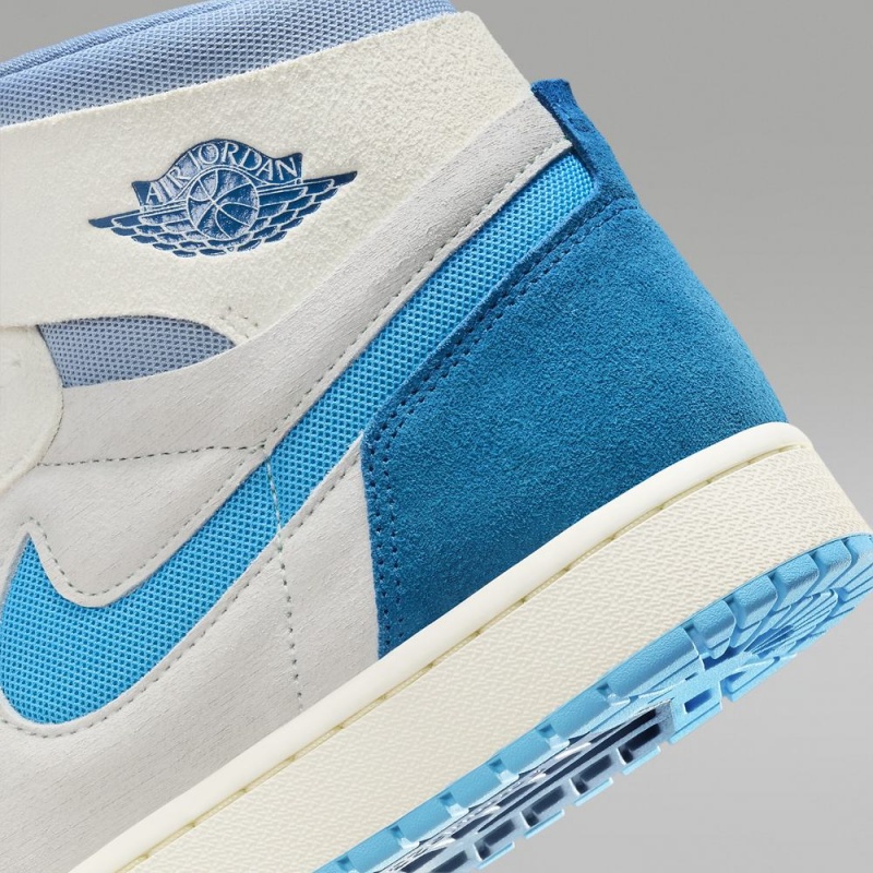 Nike Air Jordan 1 Zoom CMFT 2 Schoenen Dames Wit Lichtblauw Nederland | 572834-IES