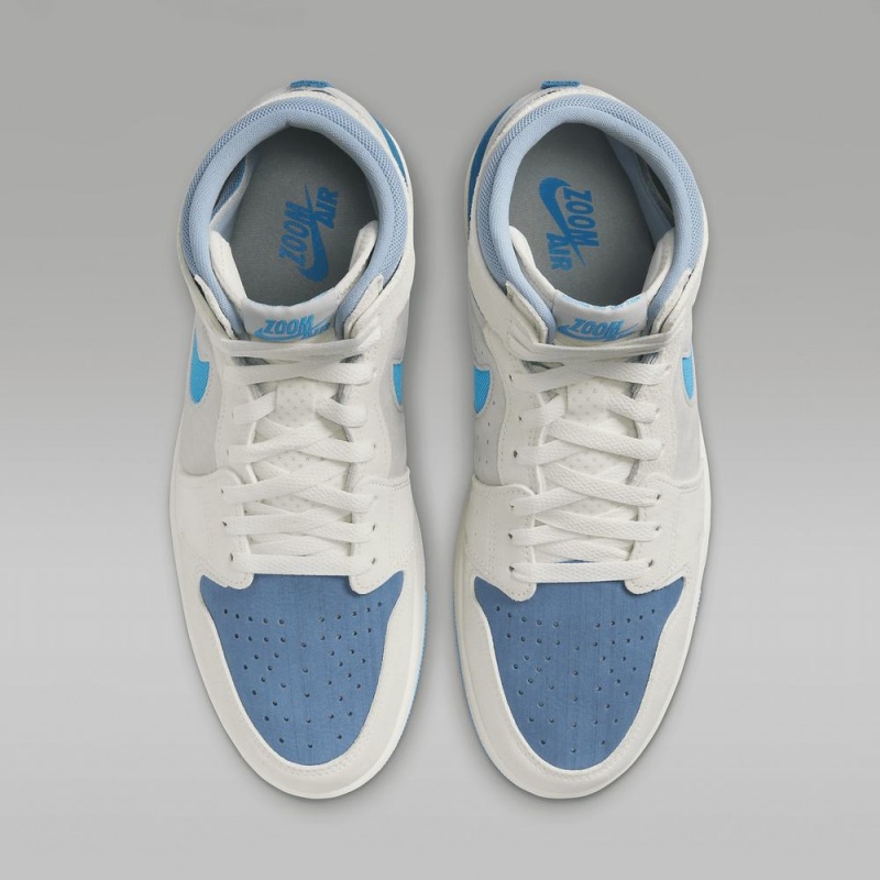 Nike Air Jordan 1 Zoom CMFT 2 Schoenen Dames Wit Lichtblauw Nederland | 572834-IES