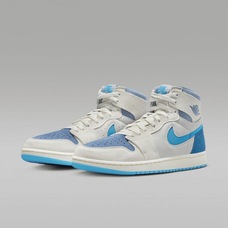 Nike Air Jordan 1 Zoom CMFT 2 Schoenen Dames Wit Lichtblauw Nederland | 572834-IES