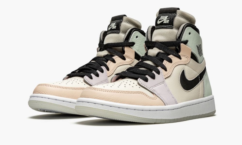 Nike Air Jordan 1 Zoom CMFT 'Easter' Schoenen Dames Wit Zwart Lichtpaars Nederland | 350821-SCQ