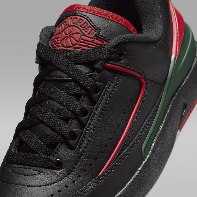 Nike Air Jordan 2 Retro Low Schoenen Kinderen Zwart Grijs Rood Nederland | 346295-HJQ