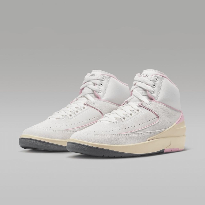 Nike Air Jordan 2 Retro Schoenen Dames Wit Roze Rood Nederland | 456139-SJF