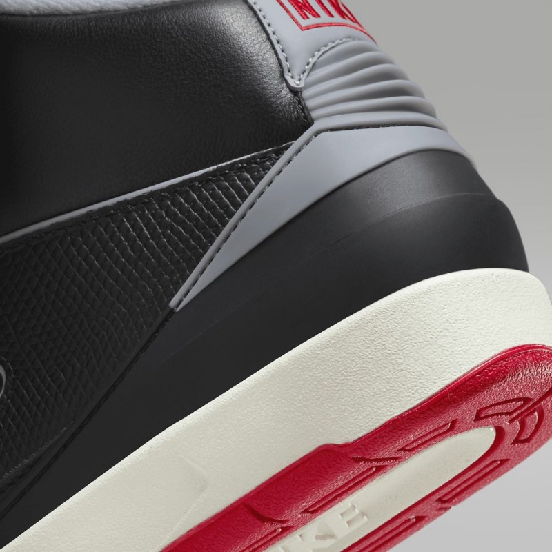 Nike Air Jordan 2 Retro Schoenen Heren Zwart Rood Grijs Nederland | 586237-LZB