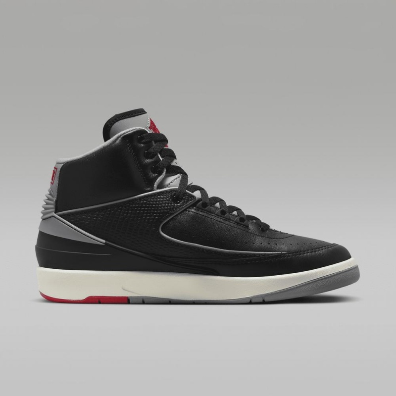 Nike Air Jordan 2 Retro Schoenen Heren Zwart Rood Grijs Nederland | 586237-LZB