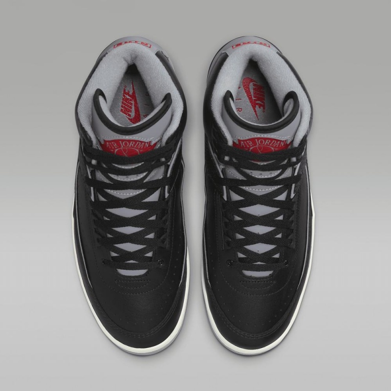 Nike Air Jordan 2 Retro Schoenen Heren Zwart Rood Grijs Nederland | 586237-LZB