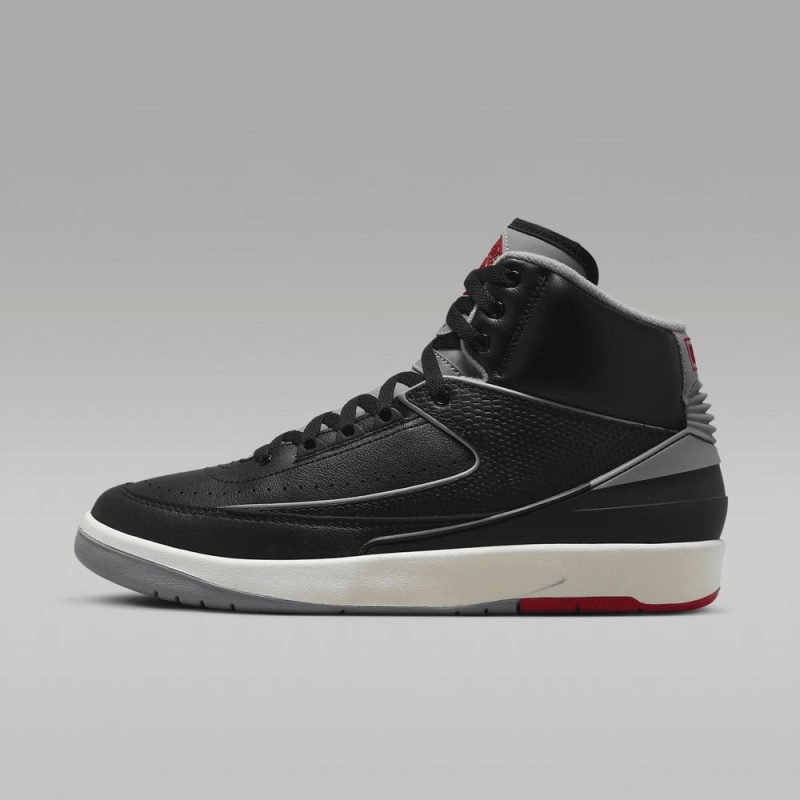 Nike Air Jordan 2 Retro Schoenen Heren Zwart Rood Grijs Nederland | 586237-LZB