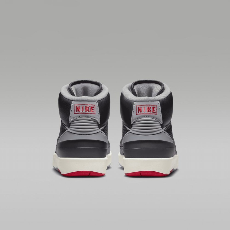 Nike Air Jordan 2 Retro Schoenen Kinderen Zwart Rood Grijs Nederland | 806529-LFQ